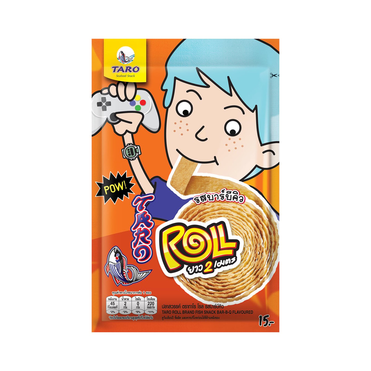 TARO Roll Fish Snack Bar-B-Q Flavor 13 g.