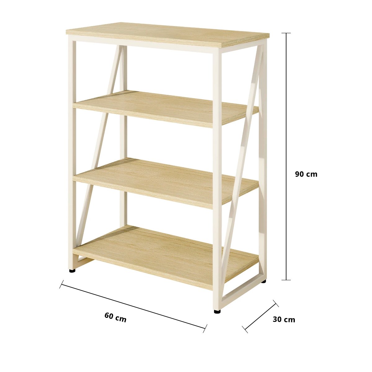 เบสิโค ชั้นอเนกประสงค์ 4 ชั้น รุ่น LF-04 ขนาด 60 x 30 x 90 ซม. สีขาว_2