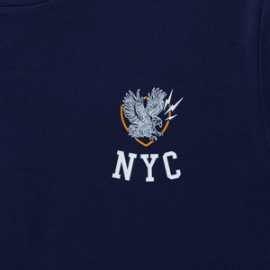เบสิโค เสื้อยืด ปักลาย NYC สำหรับผู้ชาย รุ่น BCHS24Q2YM102 สีกรมท่า_thumbnail_3