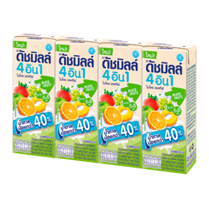 ดัชมิลล์ 4อิน1 ไมโครแอคทีฟ โยเกิร์ตพร้อมดื่มยูเอชที สูตรน้ำตาลน้อยกว่า รสผลไม้รวม 165 มล. แพ็ค 4_thumbnail