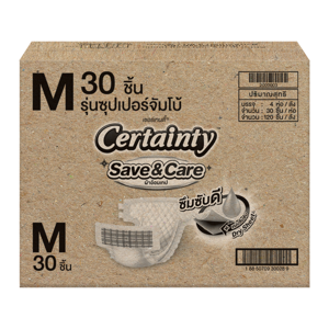 เซอร์เทนตี้ เซฟ แอนด์ แคร์ ผ้าอ้อมเทป ขนาด M 30 ชิ้น x 4 ห่อ_thumbnail_2
