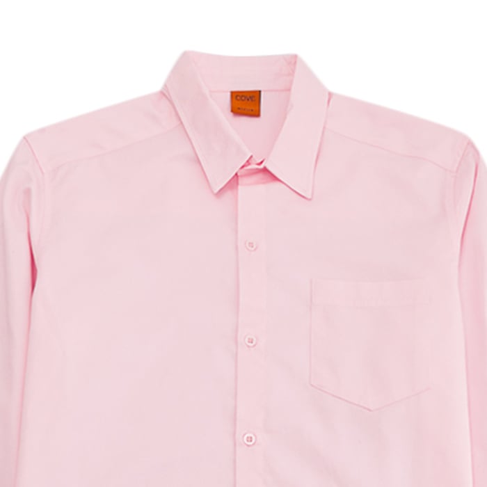 โคฟ เสื้อเชิ้ตแขนยาวสีพื้น สำหรับผู้ชาย สีชมพู_1