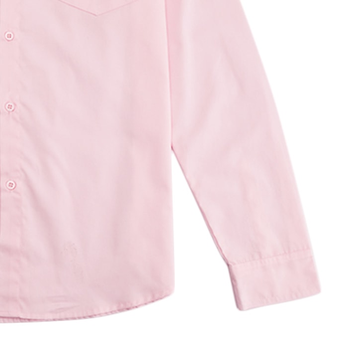 โคฟ เสื้อเชิ้ตแขนยาวสีพื้น สำหรับผู้ชาย สีชมพู_2