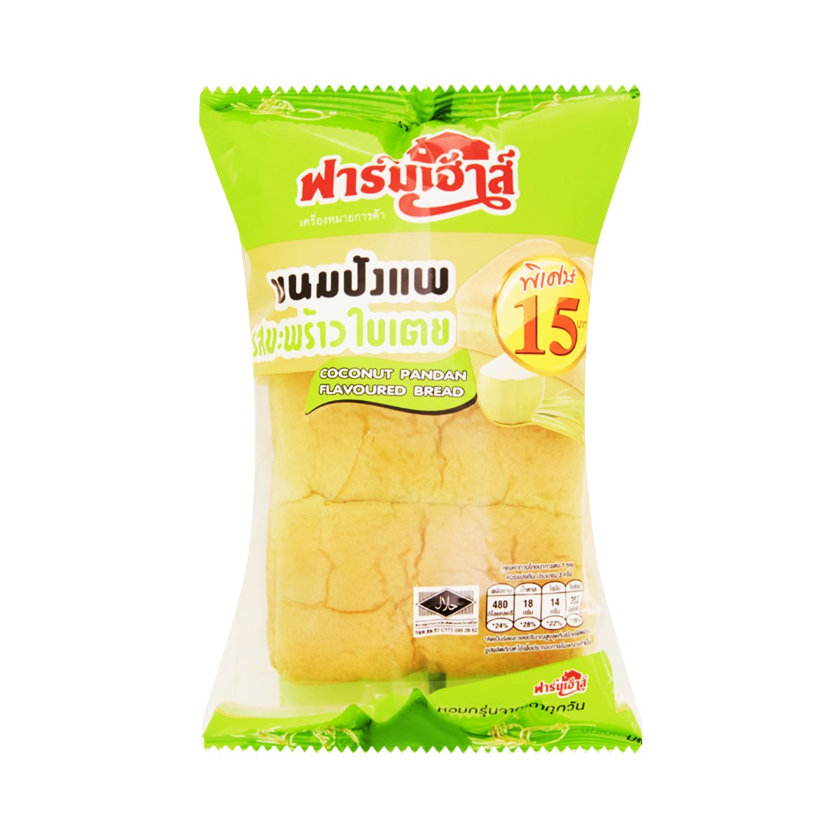 ฟาร์มเฮ้าส์ ขนมปังแพมะพร้าวใบเตย 130 ก._1