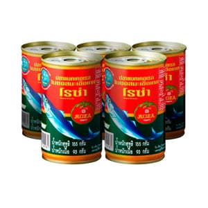 โรซ่า ปลาแมคเคอเรลในซอสมะเขือเทศ ฝาดึง 155 ก. x 5 ชิ้น
