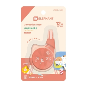 ELEPHANT Liquid Cat Correction Tape 12 m. Assorted Patterns