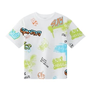 เบสิโค เสื้อยืดคอกลมแขนสั้น พิมพ์ลาย สำหรับเด็กชาย รุ่น FKMG2405LB001 สีขาว_thumbnail