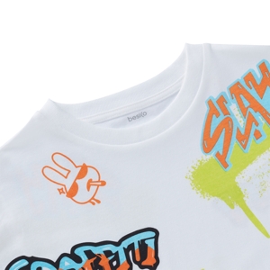 เบสิโค เสื้อยืดคอกลมแขนสั้น พิมพ์ลาย สำหรับเด็กชาย รุ่น FKMG2405LB001 สีขาว_thumbnail_2