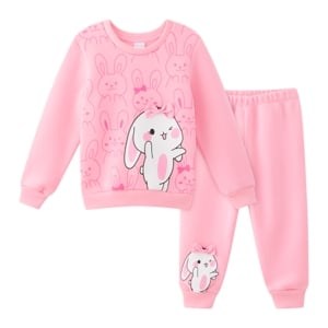 เบสิโค ชุดเสื้อและกางเกงพิมพ์ลาย สำหรับเด็กหญิง รุ่น FKAS2509TG01W สีชมพู_thumbnail