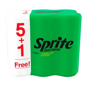Sprite Soft Drink Zero Sugar Lemon Lime Flavour 325ml. Pack 6