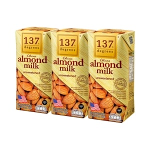 137 Degrees Almond Milk Unsweetened 180ml. Pack3