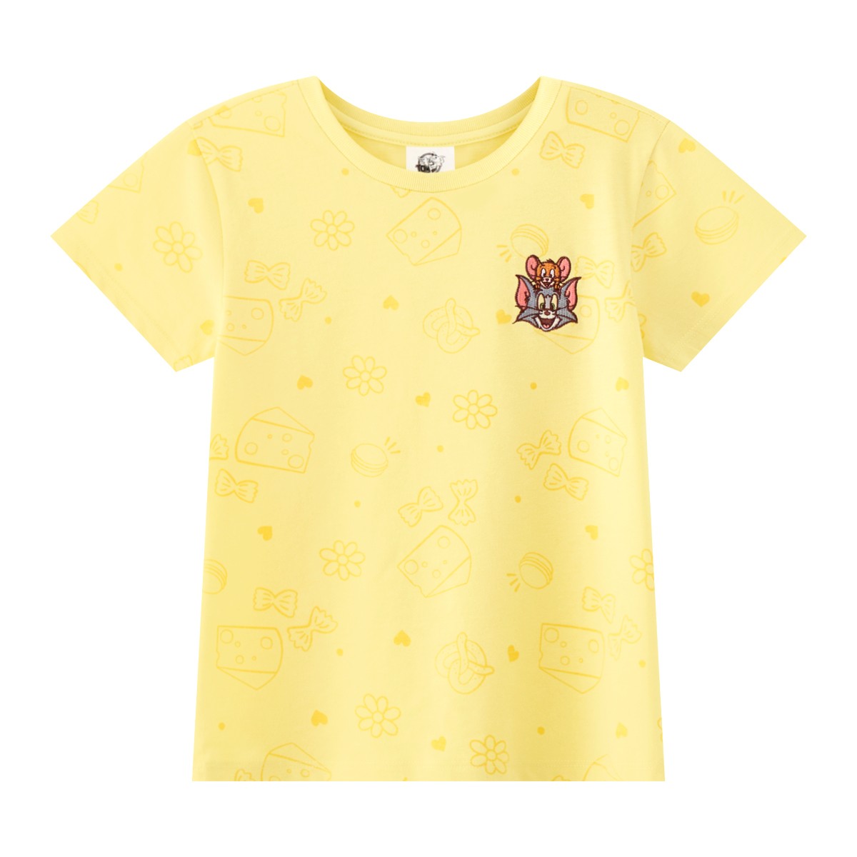ทอม แอนด์ เจอร์รี่ เสื้อยืดพิมพ์ลาย สำหรับเด็กผู้หญิง รุ่น BMTN2507LG010 สีเหลือง