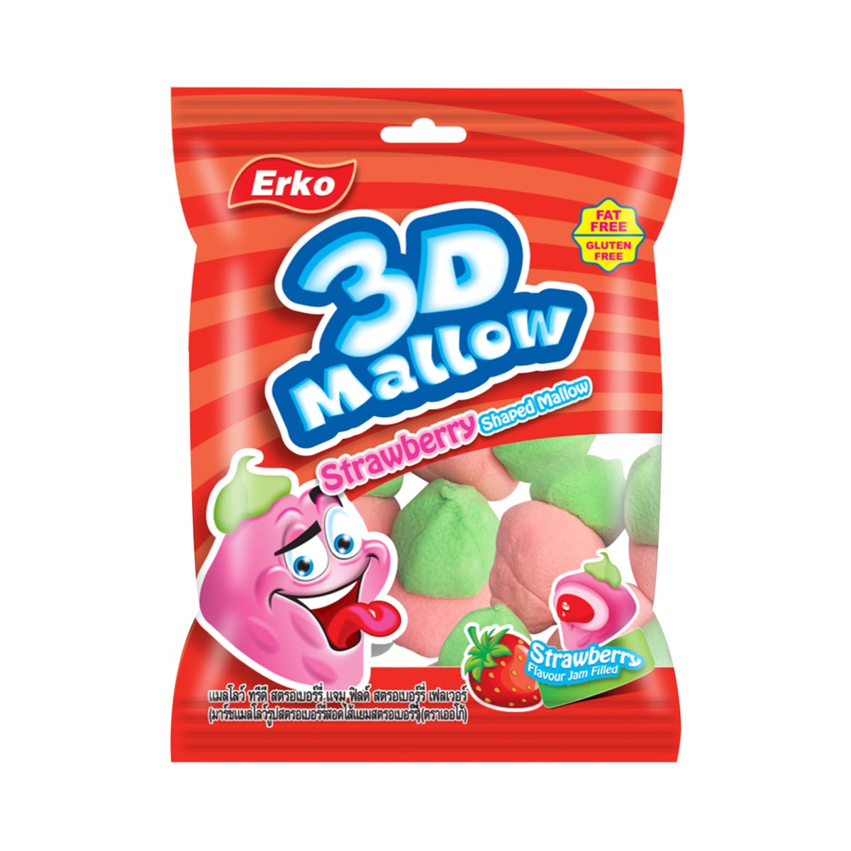 เออโก้ แมลโลว์ ทรีดี สตรอเบอร์รี่ แจม ฟิลด์ สตรอว์เบอร์รี เฟลเวอร์ 80 ก.