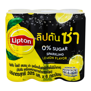ลิปตัน ซ่า น้ำอัดลม กลิ่นเลมอน สูตรไม่มีน้ำตาล 325 มล. x 6 ชิ้น_thumbnail
