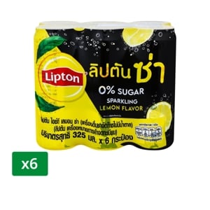 ลิปตัน ซ่า น้ำอัดลม กลิ่นเลมอน สูตรไม่มีน้ำตาล 325 มล. x 6 ชิ้น_thumbnail