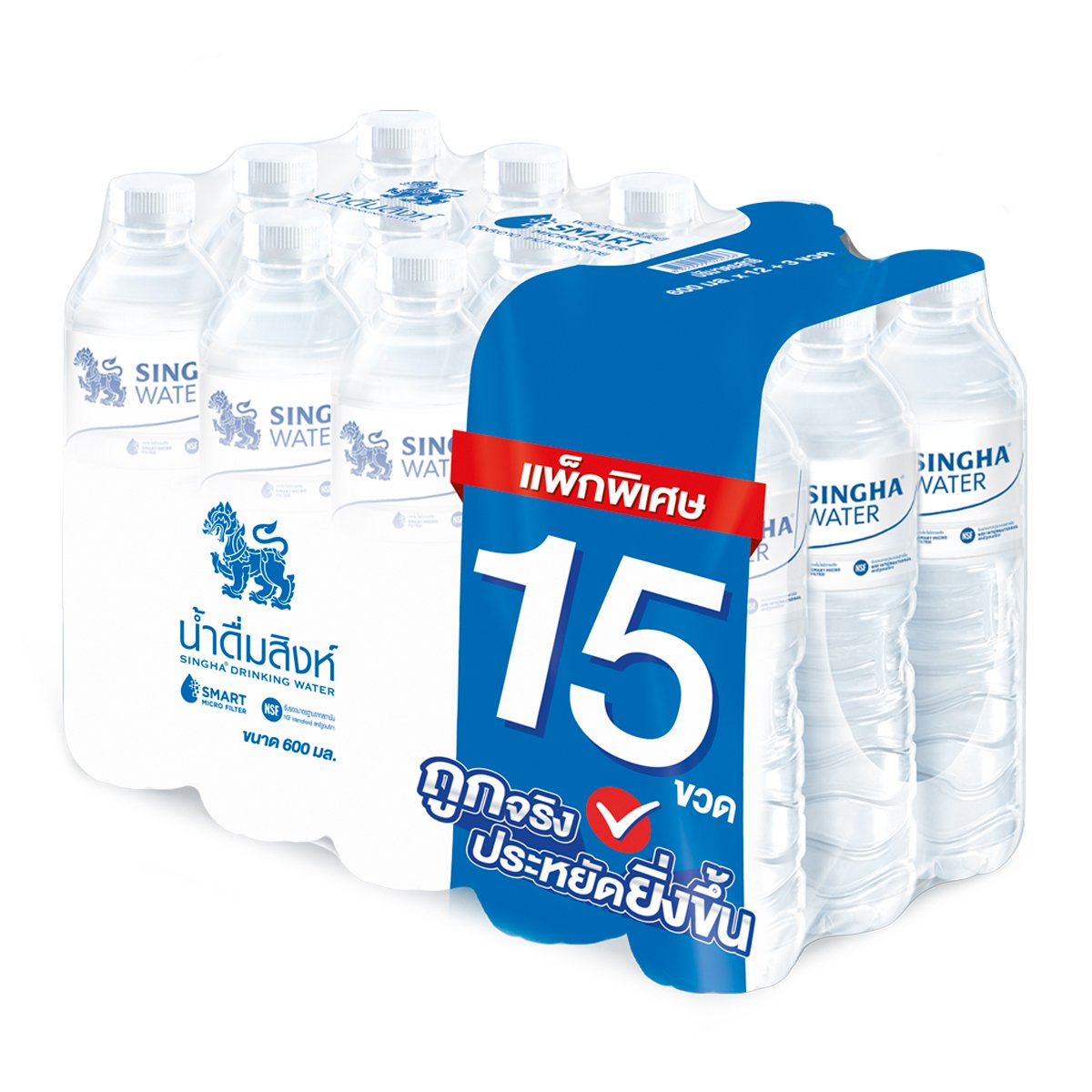 สิงห์ น้ำดื่ม 600 มล. x 15 ชิ้น_1