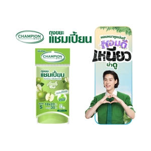 แชมเปี้ยน ถุงขยะ แบบม้วน กลิ่นแอปเปิ้ล ขนาด 18 x 20 นิ้ว 30 ใบ
