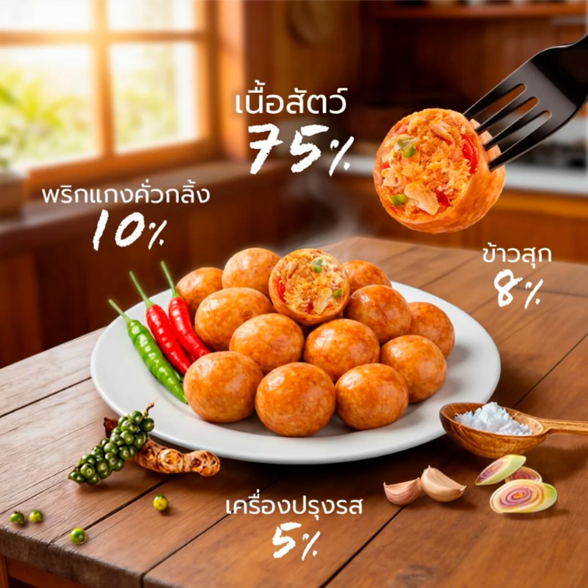 ส. ขอนแก่น ไส้กรอกอีสานรสคั่วกลิ้งพร้อมทาน (หมูผสมไก่) 250 ก._3