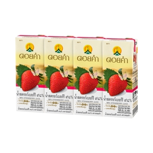 Doikham 98percent Strawberry Juice 200ml. Pack 4