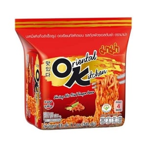 Mama Instant Noodles Oriental Kitchen Shrimp Stir Fried Tomyum Sauce 85g. Pack 4