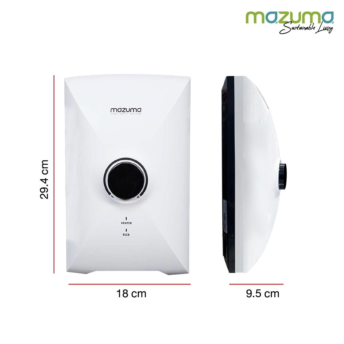 มาซูม่า เครื่องทำน้ำอุ่น 3500 วัตต์ รุ่น INTRO S 3.5 สีขาว_2