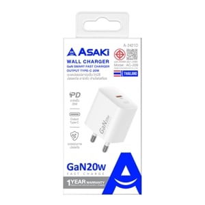 อาซากิ อะแดปเตอร์ PD 20W รุ่น A-2421D สีขาว_thumbnail