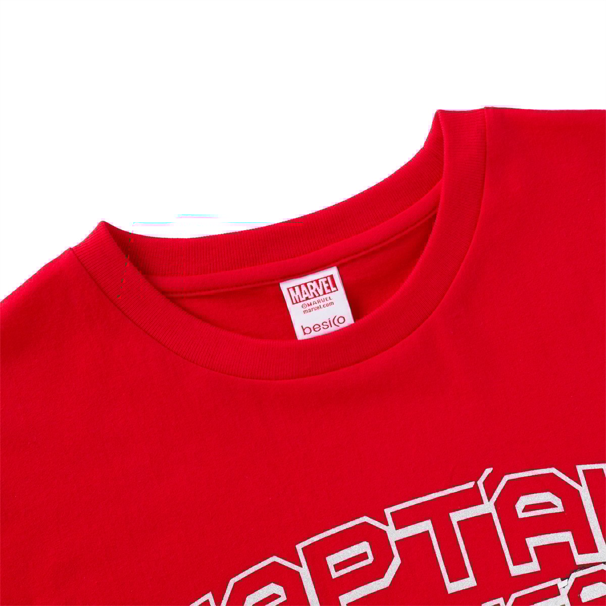 มาร์เวล x เบสิโค เสื้อยืดพิมพ์ลายกัปตันอเมริกา สำหรับเด็กชาย รุ่น FMTN2501LB048 สีแดง_2