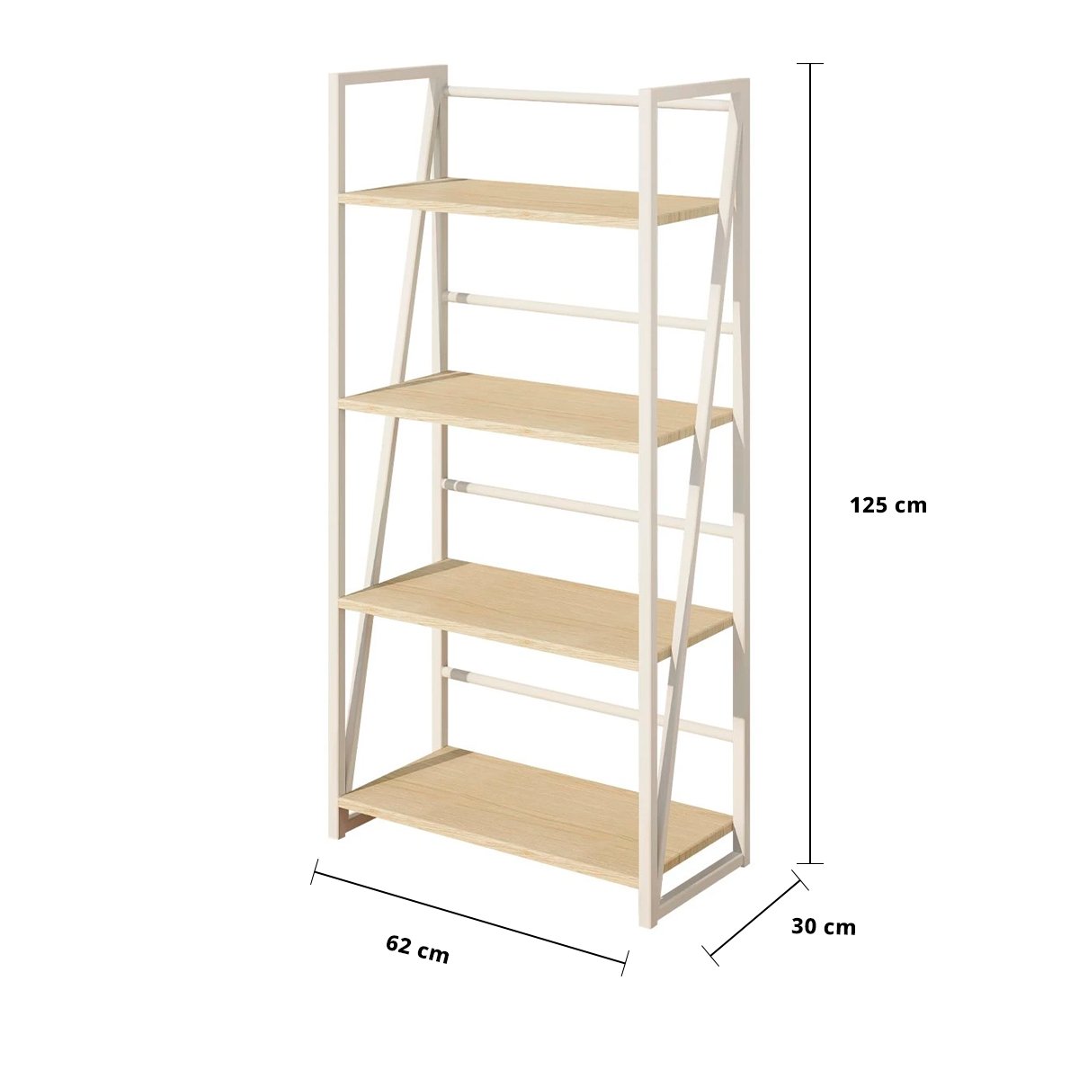 เบสิโค ชั้นอเนกประสงค์ 4 ชั้น รุ่น LF-09 ขนาด 62 x 30 x 125 ซม. สีขาว_4