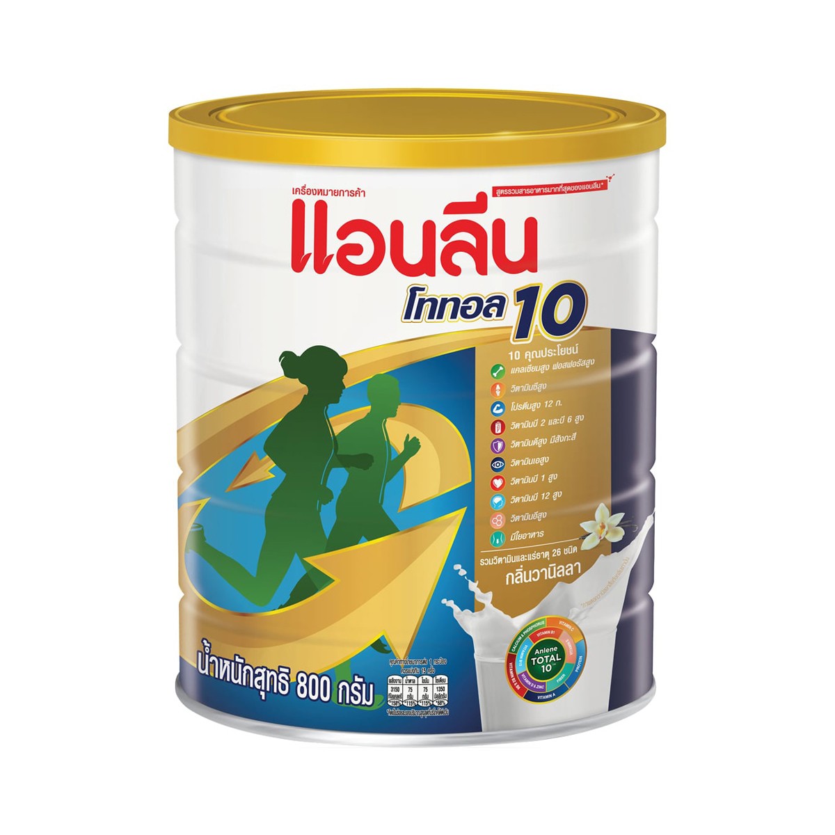 แอนลีน โททอล 10 เครื่องดื่มนมผง กลิ่นวานิลลา 800 ก.