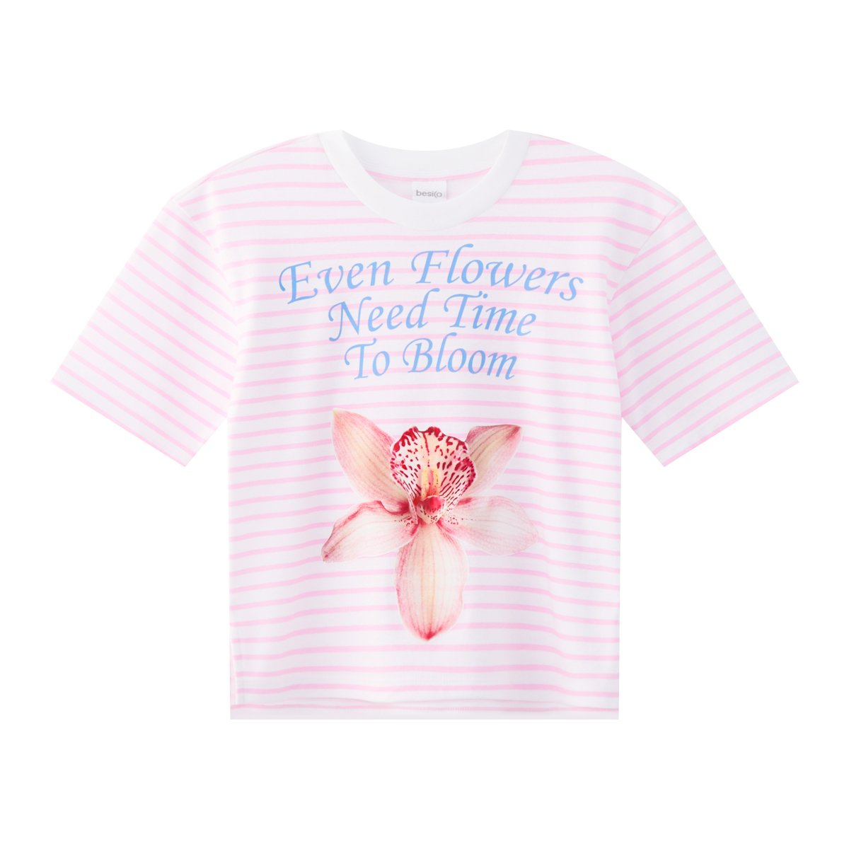 เบสิโค เสื้อยืดริ้วผู้หญิง รุ่น FDNC25Q2LC001 สีชมพู
