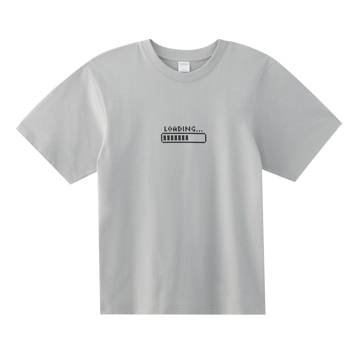 เบสิโค เสื้อแขนสั้นโอเวอร์ไซส์ สำหรับผู้ชาย รุ่น FASN25Q3YM010 สีเทา