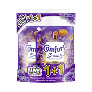 COMFORT Beauty Aura Perfume Purple Rose & Lilac Fabric Softener 1000 ml. Pack 1+1