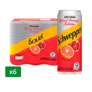 Schweppes Zero Sugar Blood Orange Tubtim 330ml. Pack 6