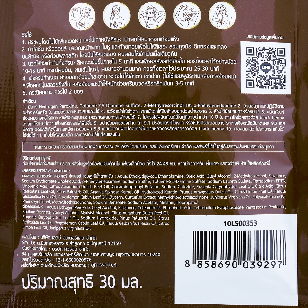 เลอซาช่า แนทเชอรัล แคร์ แชมพูเปลี่ยนสีผม สีน้ำตาลเข้ม 43 ก._1