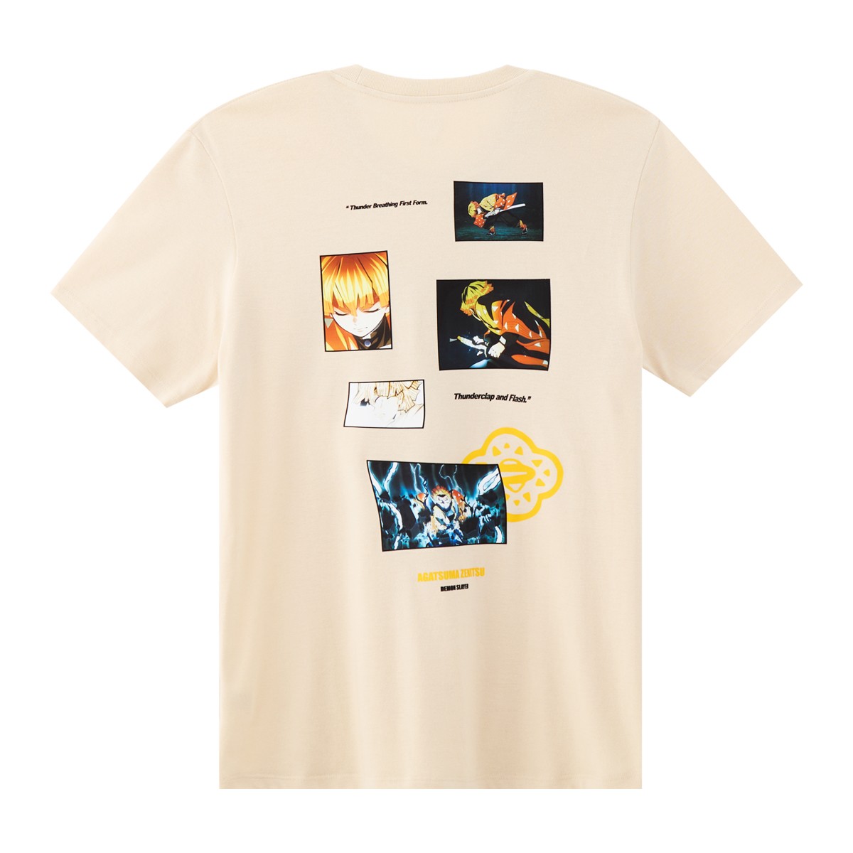 ดาบพิฆาตอสูร เสื้อยืดแขนสั้นพิมพ์ลาย สำหรับผู้ชาย รุ่น FFIM25Q3YM003 สีเบจ_1