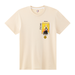 ดาบพิฆาตอสูร เสื้อยืดแขนสั้นพิมพ์ลาย สำหรับผู้ชาย รุ่น FFIM25Q3YM003 สีเบจ_thumbnail