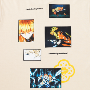 ดาบพิฆาตอสูร เสื้อยืดแขนสั้นพิมพ์ลาย สำหรับผู้ชาย รุ่น FFIM25Q3YM003 สีเบจ_thumbnail_3