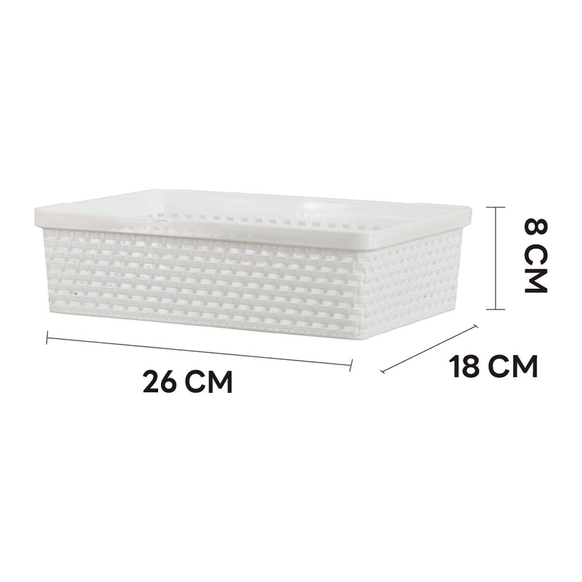 เบสิโค ตะกร้า Senn XS ขนาด 18 x 26 x 8 ซม. สีขาว_3