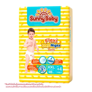 ซันนี่ เบบี้ เฟล็กซี่ เดย์แอนด์ไนท์ แพ้นท์ กางเกงผ้าอ้อม ขนาด XXL 48+4 ชิ้น x 4 ห่อ_thumbnail_2
