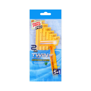 BIG C HAPPY PRICE PRO Twin-Blade Disposable Razor Pack 5+1