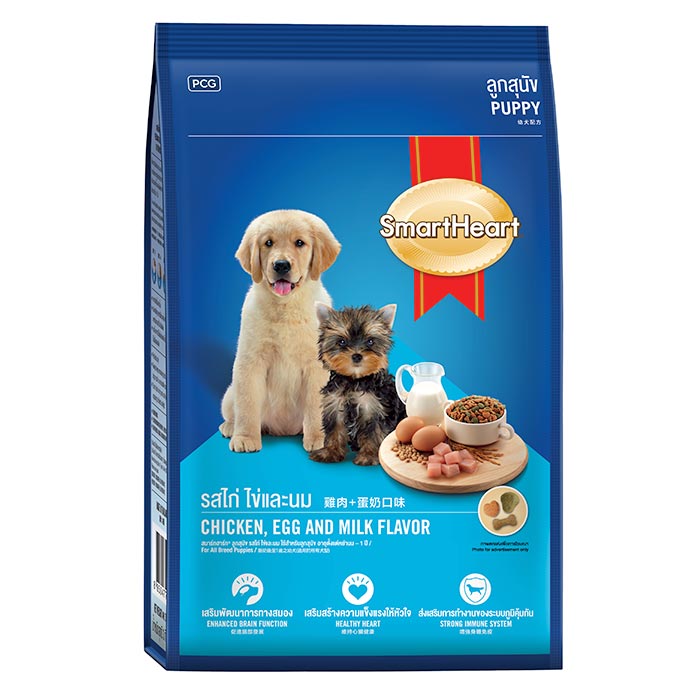 สมาร์ทฮาร์ท อาหารชนิดเม็ด สำหรับลูกสุนัข รสไก่ ไข่ และนม 3 กก. Big C