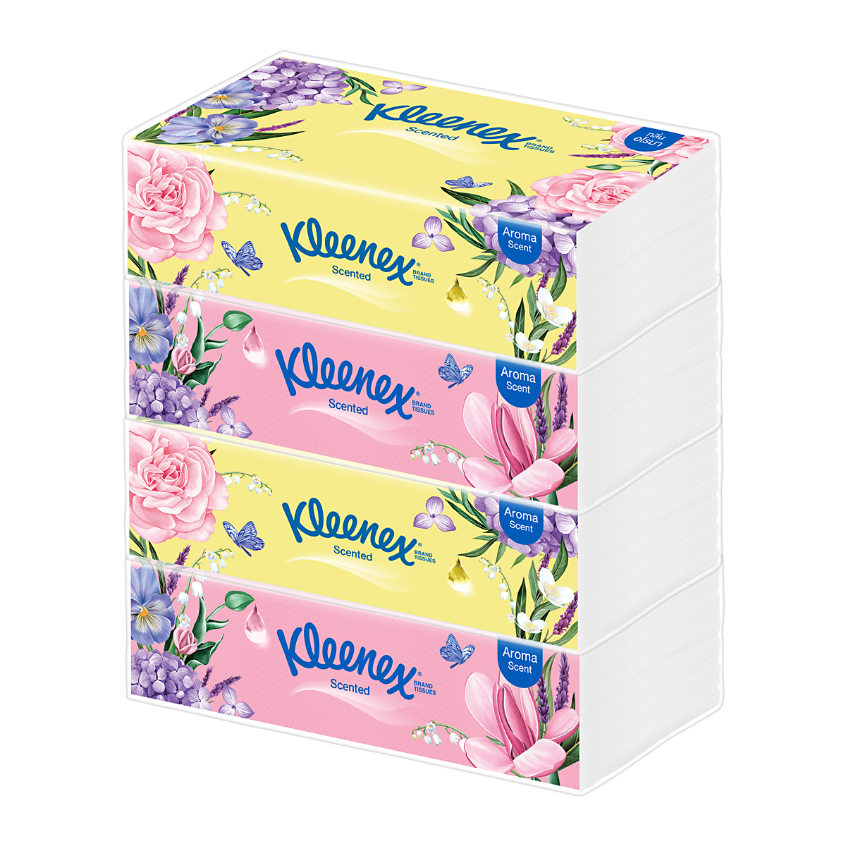 คลีเน็กซ์ เซ้นเท็ด กระดาษเช็ดหน้า ซอฟท์บ็อกซ์ 110 แผ่น แพ็ค 4 คละลาย Big C Online